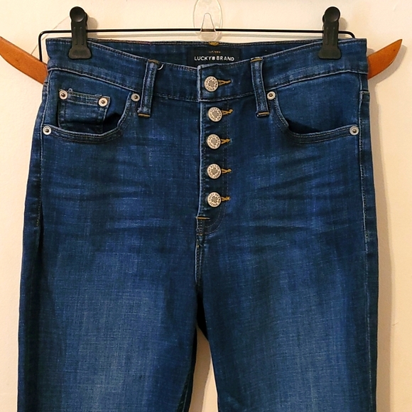 Lucky Brand "Bridgette Skinny" high-rise medium wash jeans, size 28. - Picture 6 of 11